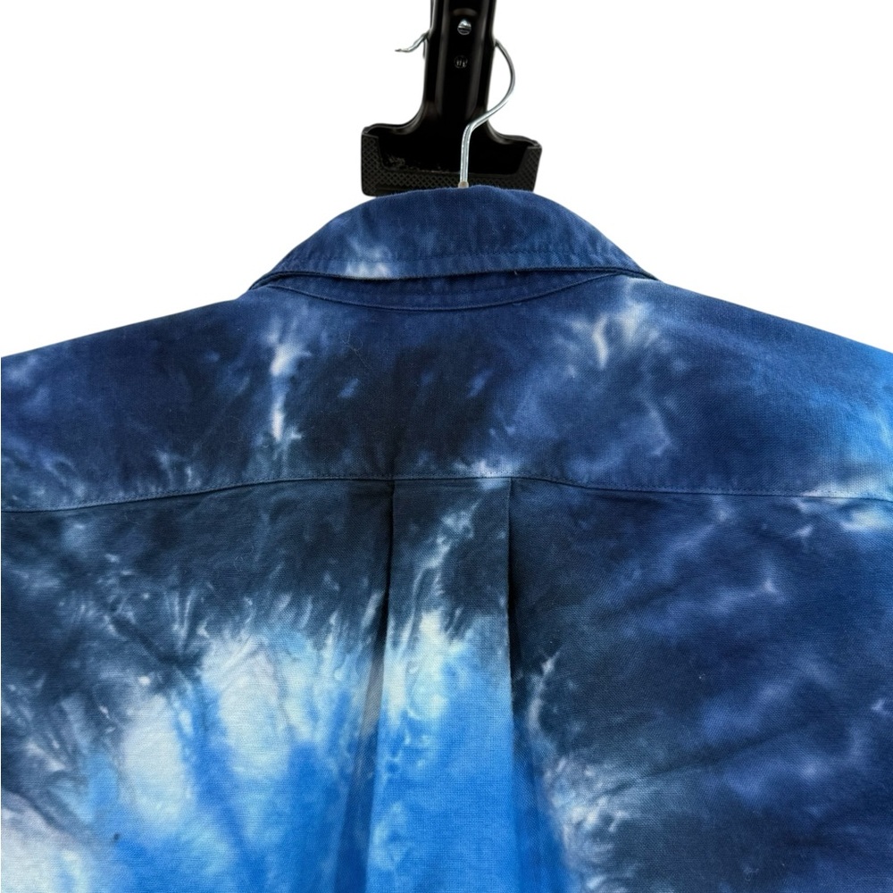 Polo Ralph Lauren Blue Tie Dye Oxford Shirt Logo Button Down Festival Statement - Picture 4 of 12